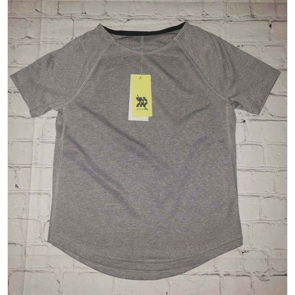 ALL In Motion Boys Size S 6/7 Grey Short-Sleeve Moisture Wicking T-Shirt